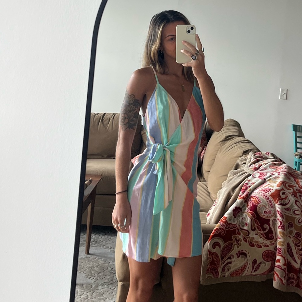 O’NEILL STRIPED WRAP DRESS NWOT (S)
